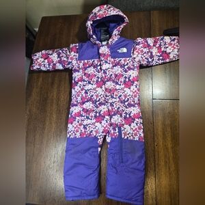 The North Face Purple and Pink Floral Snowsuit 6-12 Month